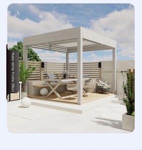 Pergola en aluminium pour extérieur, pour cour, patio et <span class=keywords><strong>cuisine</strong></span>, protection solaire, protection contre la pluie, <span class=keywords><strong>abri</strong></span>, taille et couleur personnalisées - Product Image 4