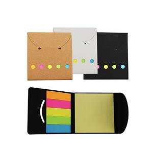 Custom Logo Pocket Sticky <b>Notes</b> Booklet Kraft Paper Cover Color Page Flags Memo Pad for Employee Welcome Kits - Product Image 6