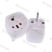 Adaptateur de prise EU vers UK AU US Suisse Italie, type Schuko F, prise ronde européenne vers type G, type B, convertisseur de prise à 3 broches