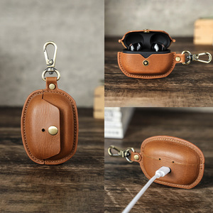 Funda Protectora para Auriculares Bluetooth Portátiles, Funda de Cuero Genuino de Alta Calidad con Gancho para Sony WF-1000XM5 - Product Image 2
