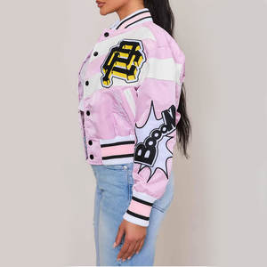 Chaqueta Varsity de Béisbol para Mujer, Última Moda, Superventas, Personalizada, Precio Razonable, Impresa en Lona, Transpirable para Invierno - Product Image 5