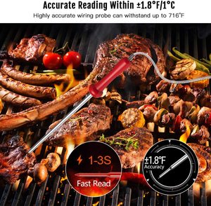 Tầm xa không dây kỹ thuật số thịt nhiệt kế bốn đầu dò nhà bếp BBQ nướng Nhiệt kế cho người hút thuốc thực phẩm giám sát nhiệt độ - Product Image 3