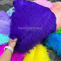 Plumes d'autruche naturelles en gros de 55-60 cm, plumes d'autruche teintées en vrac pour costumes de carnaval, décoration de centre de table de mariage