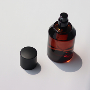 50ml Stock Amber Color Luxury <b>Empty</b> Cylinder Perfume <b>Spray</b> Glass <b>Bottle</b> With Black Cap - Product Image 5