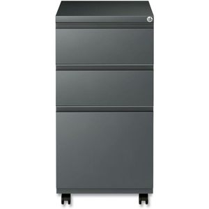 Alera PBBBFCH Armoire de classement à piétement métallique à trois tiroirs avec tiroir coulissant pleine longueur 14 7/8 X 19 1/8 Charbon - Product Image 1