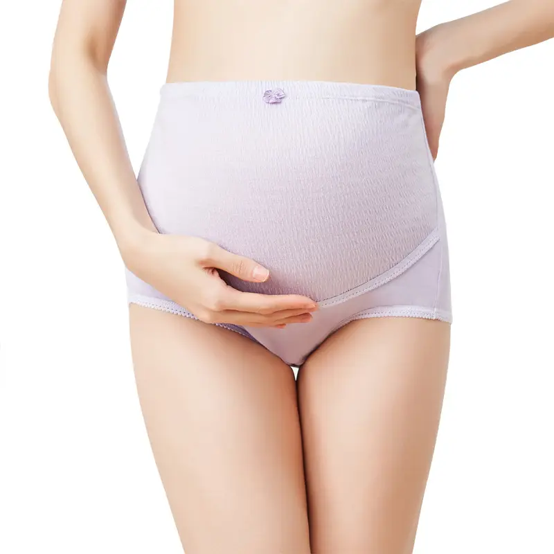 Culotte de grossesse taille haute en coton sans couture, soutien respirant pour l'abdomen, 822