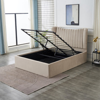 Funktionaler Design-Samtstoff-Polsterbetten mit Aufklappbarem Doppelbett in Queensize und Hydraulischem Stauraumsystem