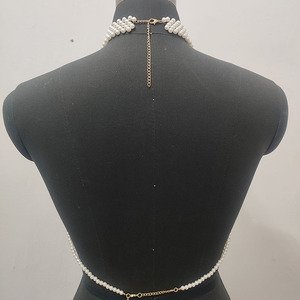 YANYE Collana di perle fatta a mano, reggiseno senza spalline aderente, catena per il corpo, accessori di abbigliamento femminile, reggiseno a catena con perle - Product Image 6