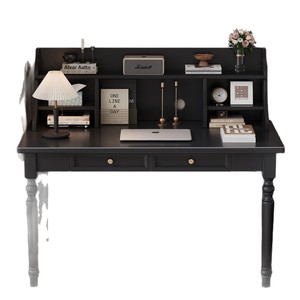 American Style Computer <b>Desk</b> With Bookshelf Rectangle Rubber Wood Laptop <b>Desk</b> For Bedroom <b>Study</b> - Product Image 4