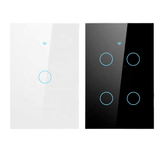 Tuya Smart Home Touch Switch Wifi 1/2/3/4 Gang Wall Switch with Light Switch Working with Smart Life APP