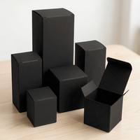 Boîte rigide en carton noir mat personnalisable pour cosmétiques et huiles essentielles, impression UV, logo, design quadricolore