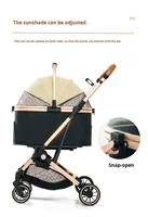 Poussette pour animaux de compagnie en métal, pliable, légère, durable, portable, pour la marche et les voyages en plein air, pour petits chiens et chats