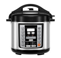 Cuisinière à pression électrique multifonctionnelle OEM 110/220V pour usage domestique, avec revêtement antiadhésif, affichage LED, 6L 8L CB CE RoHS
