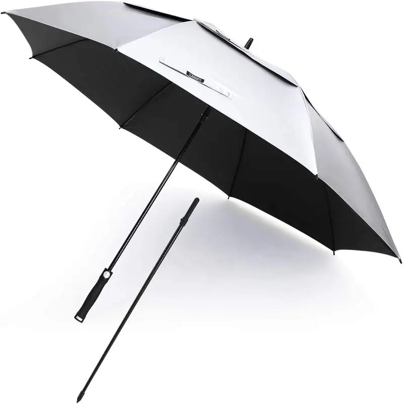 Sombrilla de Golf UV Personalizada de 68 "Arco de Apertura Automática de Gran Tamaño Extra Grande a Prueba de Viento Parasol Paraguas de Lluvia