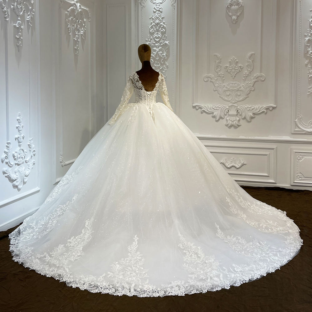 wedding gown for bride plus size with sleeves