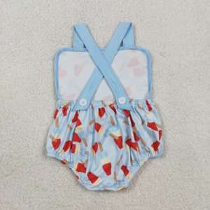 RTS Ropa para bebé niña con estampado de paletas del 4 de julio, pelele burbuja para bebé, venta al por mayor, con cremallera para recién nacido, 95% algodón, informal, 200-220 g/m² - Product Image 2
