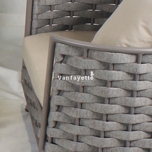 Patio trasero al aire libre <span class=keywords><strong>Cora</strong></span> 3 plazas jardín 4 piezas cuerda tejida al aire libre sofá seccional conjunto - Product Image 4
