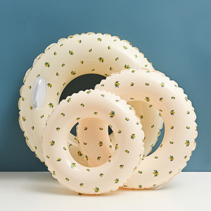 Flotador Inflable Infantil con Diseño de Limones para Niños y Adultos, Doble Bolsa de Aire, para Piscina y Playa - Product Image 1