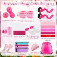 Ensemble cadeau d'accessoires de yoga et pilates personnalisables avec logo : ballon d'exercice rose en ABS et caoutchouc, bande de résistance durable et anneau de core en caoutchouc écologique