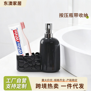 Liquid <b>Soap</b> Dispenser Plastic Manual Pump Desktop Contemporary Design - Product Image 4