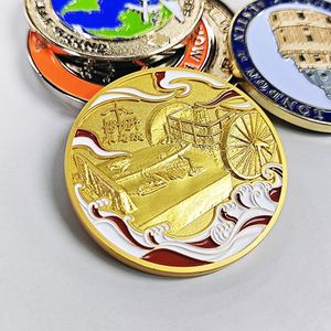 เหรียญกษาปณ์โลหะชุบทองสั่งทำเหรียญที่ระลึกทรงกลมสำหรับงานศิลปะโลโก้ธุรกิจ - Product Image 3