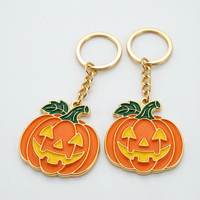 Porte-clés en métal Citrouille Effrayante en alliage de zinc nickelé, émaillé à chaud, moulé sur mesure en usine, pour promotions d'Halloween