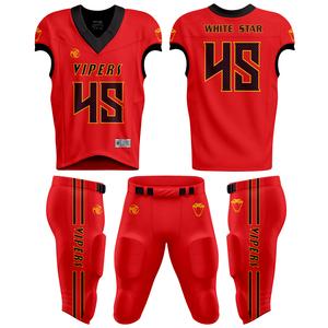 Uniforme de football américain de haute qualité, fabriqué avec des matériaux de qualité supérieure, fournisseur professionnel, ensemble personnalisé de maillot et de pantalon pour équipe de football - Product Image 1