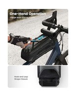 Sac de cadre de vélo étanche - [Fermeture éclair rapide] Sac de téléphone pour vélo avec capacité de 1,6 L, sac de tube supérieur de vélo, support de téléphone pour vélo