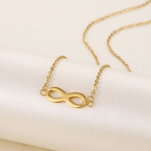 Collier pendentif infini en or 18 carats en forme de chiffre 8, vente en gros Chine - Product Image 6