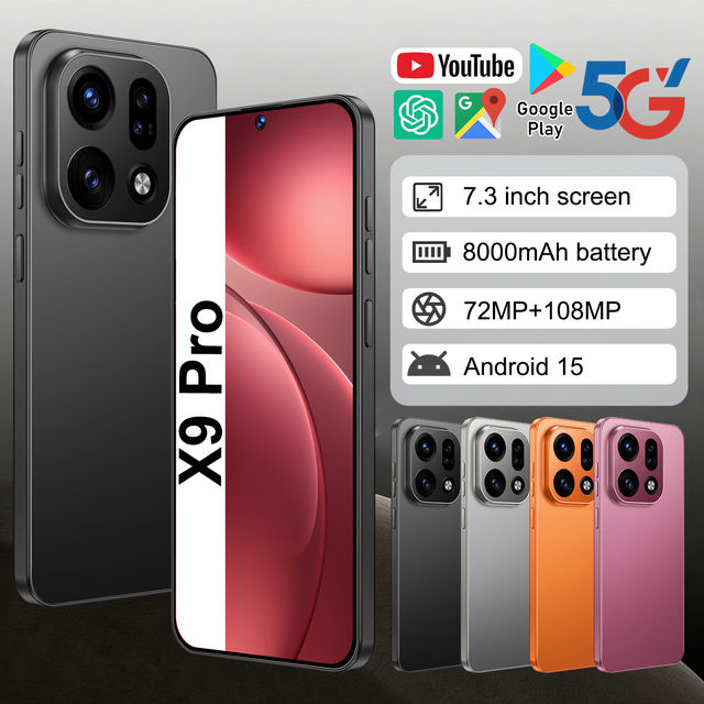 Global Edition 2026 Hot-Seller X9 Pro: Large Memory 16GB+1TB Dual SIM Dual Standby  Android 15 Original Smartphone