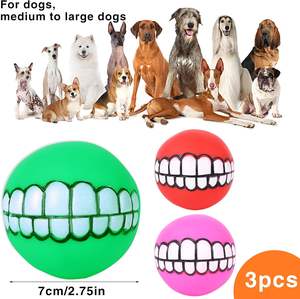 Çevre dostu gıcırtılı kauçuk köpek oyuncaklar yumuşak kabarık Fetch topları interaktif çiğnemek diş temizleme dayanıklı - Product Image 3
