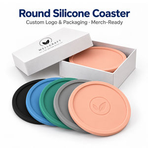 Sous-verre rond en silicone pour <span class=keywords><strong>table</strong></span> de café, compatible lave-vaisselle, 10 cm, design personnalisable avec couleur et emballage sur mesure - Product Image 6