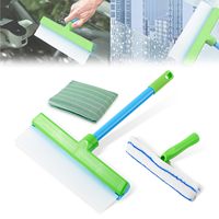 Nettoyeur de vitres de voiture en silicone avec brosse en microfibre, outil de nettoyage détachable pour pare-brise