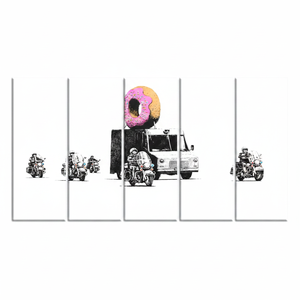 Donut Protect Graffiti <b>Canvas</b> Print: Modern Car Art <b>Wall</b> Decor,SET OF 5 <b>CANVAS</b> - Product Image 2