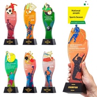 Trophée en cristal sportif, médaille de récompense personnalisée créative pour le billard, le basketball, la course à pied, le cyclisme, champion, commémorative, prix sportif chinois