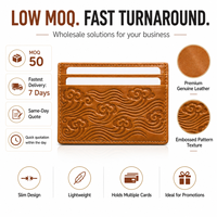 Portefeuille fin de style culturel pour cadeaux d'entreprise avec service de logo personnalisé et disposition multi-emplacements pour cartes