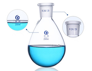 高品质实验室玻璃器皿制造商单颈梨形烧瓶 - Product Image 5