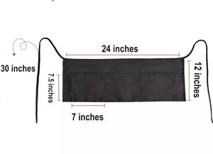 Noir demi-taille taille tablier Bar Bistro serveur serveuse <span class=keywords><strong>café</strong></span> <span class=keywords><strong>Pub</strong></span> Restaurant 3 poches - Product Image 5