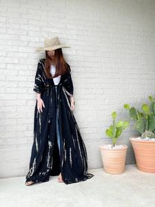 Unique Tie Dyed Ladies Wear Rayon Tie Dye Kimono Caftan Poncho Beach Cover Up Dress Direct From Manufacturers at Wholesale - Product Image 3