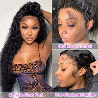 Perruque en cheveux humains bouclés Deep Wave 360 Full Lace avec sangle invisible et cordon de serrage invisible, perruques frontales 360 sans colle