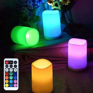 LED Candle Light con telecomando e Timer Multicolor Change Electronic Candle Decor Christmas Birthday Night Lamps
