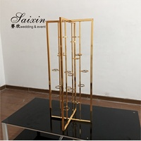 Bougeoir en métal argenté ZT-502S Offre Spéciale pour décorations de table de mariage et centres de table de tente Accent de fleur