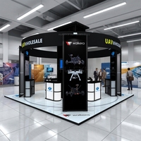 Stand d'exposition 20x20, stand de salon professionnel, présentoirs pour foire, aluminium et tissu, installation facile