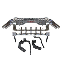 Barra de toro de acero inoxidable para camioneta 4x4, barra de empuje para coche, parachoques delantero con luces Led para Hiace Hilux Revo