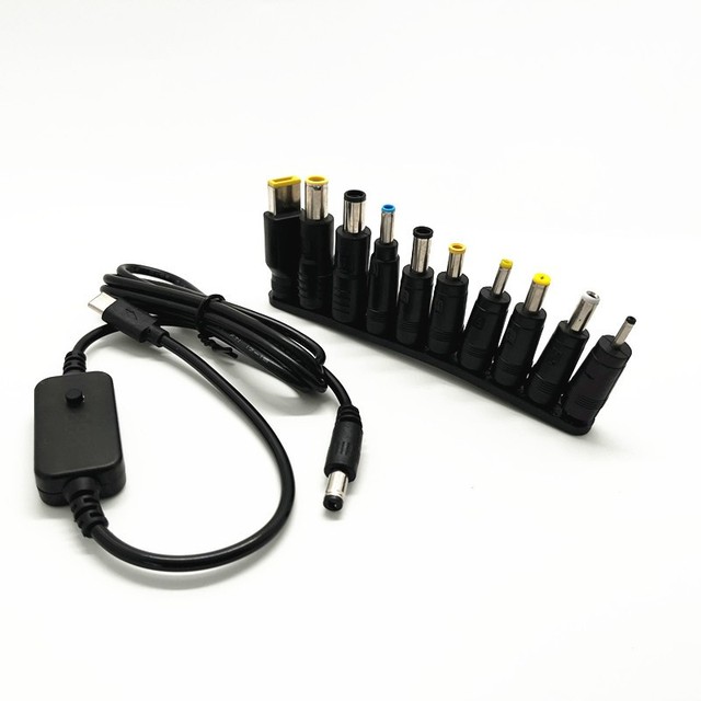 5V/9V/12V/15V/20V Changeable DC Booster Cable USB TYPE-C to DC PD Deception Cable