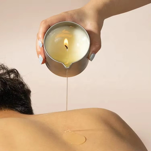 Vela de Aceite de Masaje Perfumada de Cera de Soja Orgánica Ecológica Hecha a Mano para Masaje Corporal, Spa, Regalo para Diwali y Día del Padre - Product Image 2