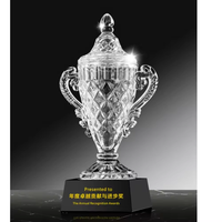 Haute qualité pas cher gagnant acrylique récompenses forme personnalisée blanc K9 verre trophée cristal prix cristal verre prix trophées