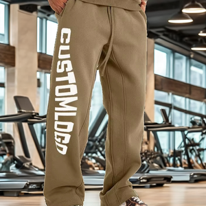 Custom Logo Men's Straight Leg Mid Waist Comfortable Breathable Casual Gym Jogger Pants Sports <b>Trousers</b> 2026 New Arrival - Product Image 2