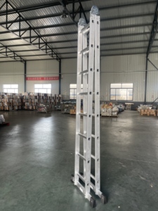<span class=keywords><strong>Escalera</strong></span> de <span class=keywords><strong>dos</strong></span> secciones ajustable, tipo A y recta, de aluminio, multiusos, con diseño de bisagra - Product Image 6