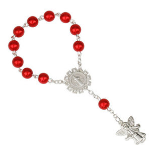 D1867 Braccialetti con Rosario Cattolico da 8mm con Pendente Angelo e Gesù Cristo - Product Image 3
